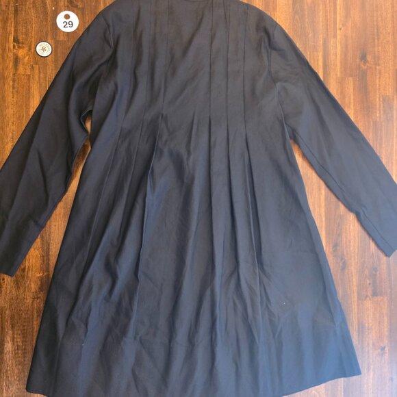 Vince Crinkle Plisse Pleated Dress Women's 0 Coastal Blue Navy Long Sleeve NWT - Picture 9 of 13